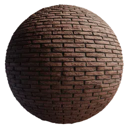 Realistic PBR brick material texture for 3D rendering in Blender and other 3D software.