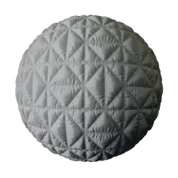 High-resolution PBR 3D material texture of quilted synthetic fabric for Blender and other 3D apps.