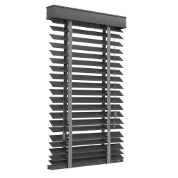 Detailed 3D model of wooden Venetian blinds, created with Blender, available in .blend format, rendered with Cycles.