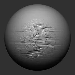 3D sculpting brush effect for Blender, creating realistic wood damage textures on digital models.