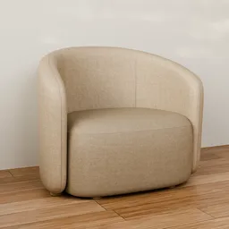 Rounded Barrel Armchair
