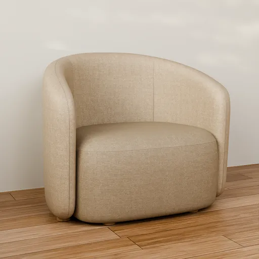 Rounded Barrel Armchair