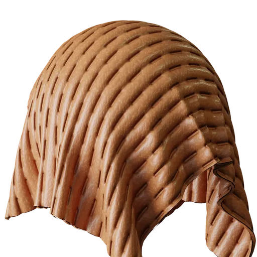 Thin Dashline Embossed Tan Leather
