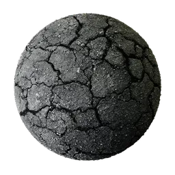 Cracked asphalt