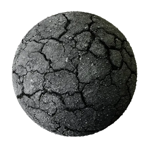 Cracked asphalt