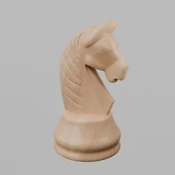 Glossy Staunton Knight - Light Wood