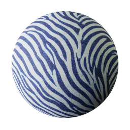 Blue and White Zebra Pattern Fabric