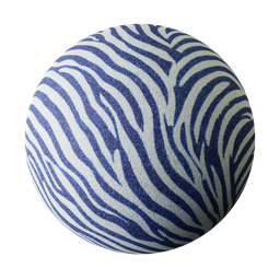 Blue and White Zebra Pattern Fabric
