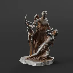 statue of Artemis and Iphigeneia