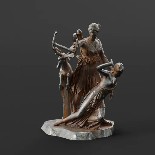 statue of Artemis and Iphigeneia
