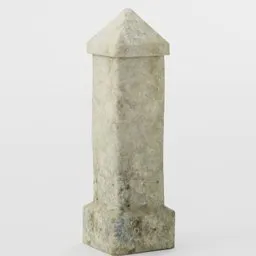 Textured 3D stone post model suitable for Blender fence scene creation, with detailed PBR materials.