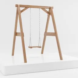Wooden swing single