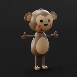 Stylized low-poly 3D character perfect for Blender animation projects, designed for appealing animal-themed visuals.