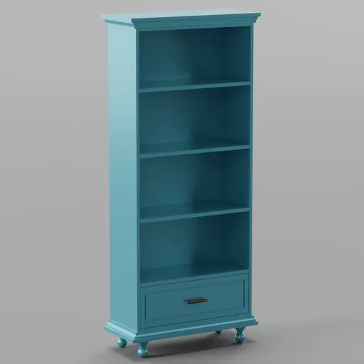 Traditional Blue Bookshelves