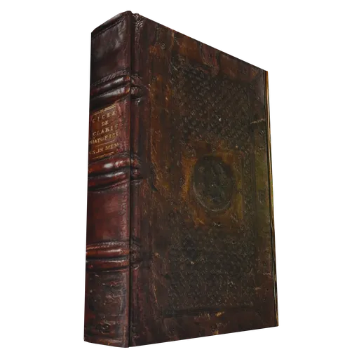 Highly detailed old leather book 3D model, photo-realistic texture, compatible with Blender Eevee and Cycles.