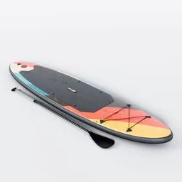 Colorfull sup board with fin