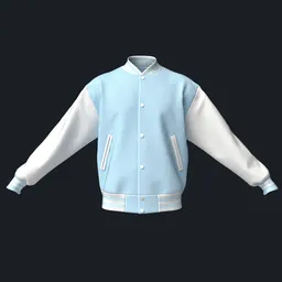 Pastel Blue Varsity Jacket