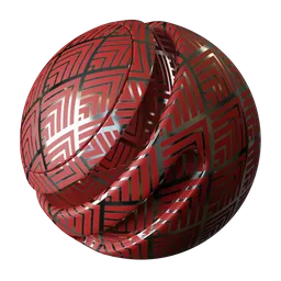 Red Metallic Geometric