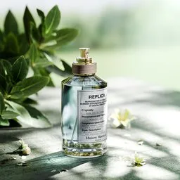 Sunlit Botanical Perfume Bottle Scene