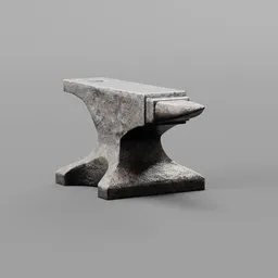 Detailed 3D anvil model for Blender, showcasing intricate textures and realistic design, ideal for industry-related 3D scenes.