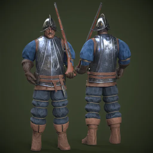 Medieval Musketeer Soldier