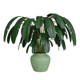 Highly detailed Blender 3D indoor plant model with realistic leaves and textured pot, suitable for interior rendering.
