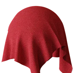 High-resolution red knitted textile PBR material preview for 3D Blender artists.