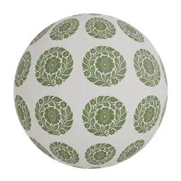 Round floral wallpaper