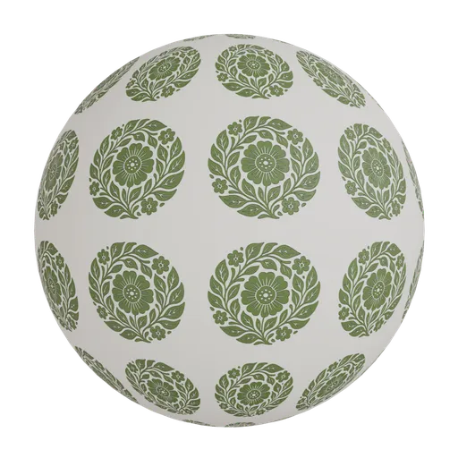 Round floral wallpaper