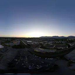 Twilight over City Aerial