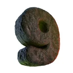 9 Number Numeric Stone Carved