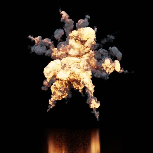 Aerial Explosion Static | FREE Simulations models | Blendkit