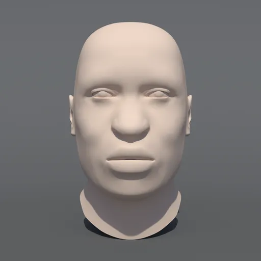 African Man Head Base Mesh