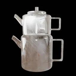 Glass kettle and teapot