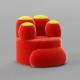 Red towers fluffy armchair