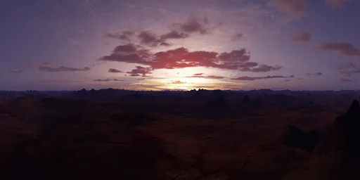 Rugged Landscape Colorful Sunset Sky