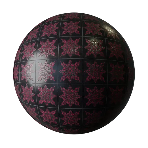 Red pattern tiles