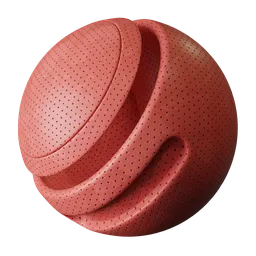 Red leather with holes