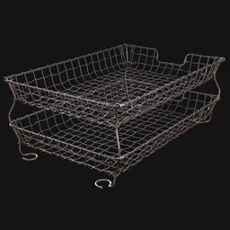Two-Tier Wire-Mesh Office Tray