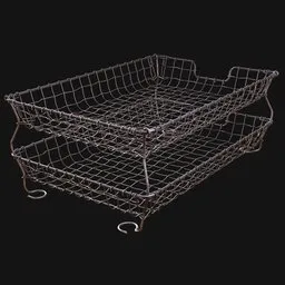 Two-Tier Wire-Mesh Office Tray