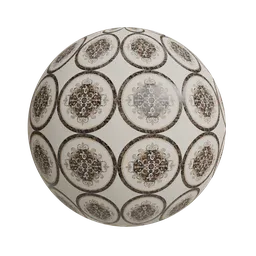 Round marble medallion tile