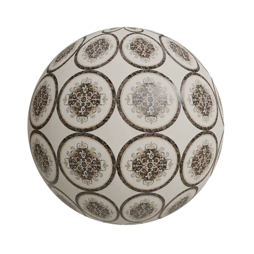 Round marble medallion tile