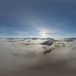 Aerial Mountain Cloud Landscape