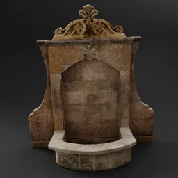 Ornate Stone Wall Fountain