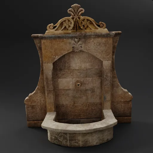 Ornate Stone Wall Fountain