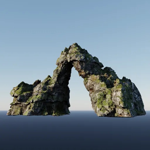 Green Moss Rock Formation