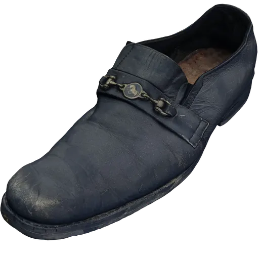 Realistic men's dress shoe 3D model, high-detail leather texture, suitable for Blender renderings.
