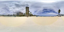 Tropical Beach in the City Sunny Day