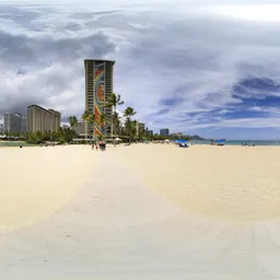 Tropical Beach in the City Sunny Day