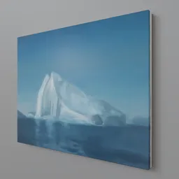 Realistic 3D digital artwork depicting a textured iceberg, optimized for Blender rendering.